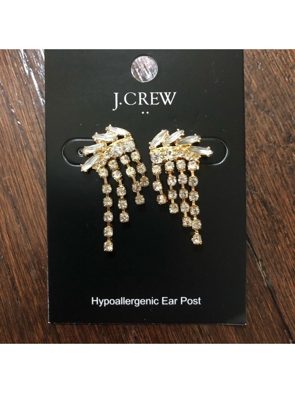 J.Crew-Crystal waterfall dangle earrings-NWT - Picture 2 of 6